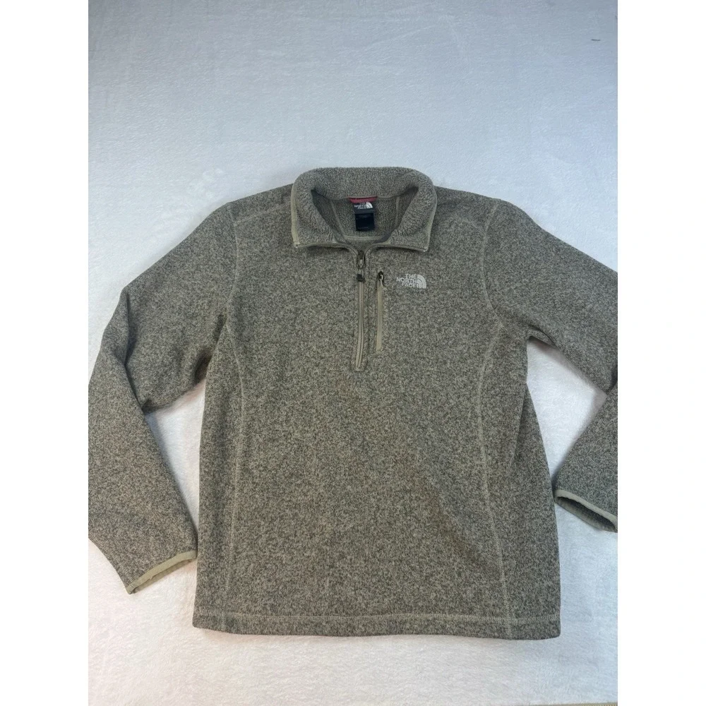 The North Face Sweater Men M Gray‎ 1/4 Zip Fleece Jacket Pullover Outdoor Hiking
